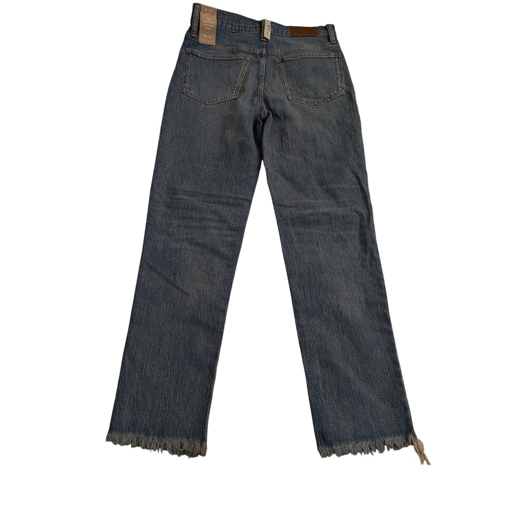 Madewell The Perfect Vintage Jean High Rise Tapered Raw Hem AF691 Blue 27 NEW - Picture 2 of 11
